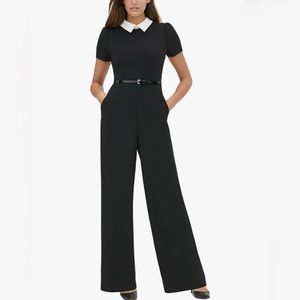 Tommy Hilfiger Black Collared Jumpsuit